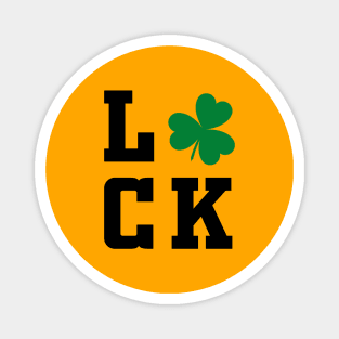 Luck Shamrock Black saint patricks day typography Magnet